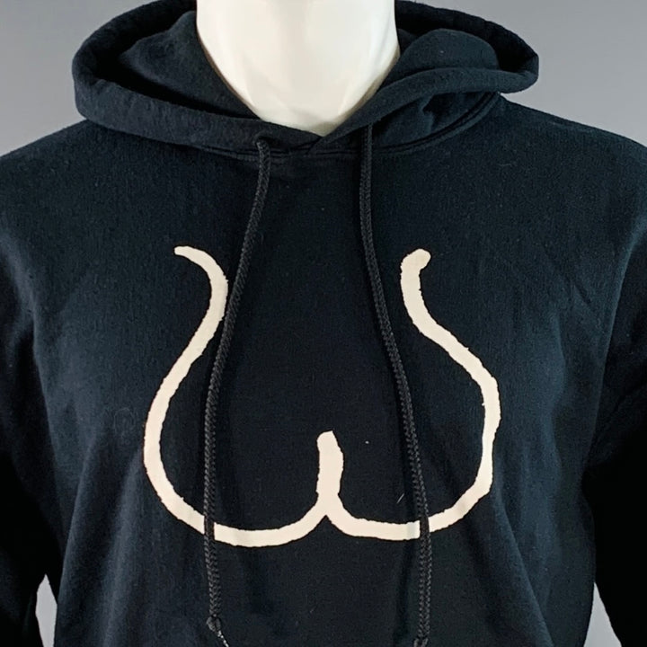 OPENING CEREMONY x YOKO ONO Size M Black White Print Cotton Blend Hooded Sweatshirt