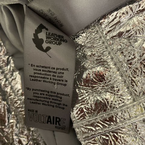 ZADIG & VOLTAIRE Size M Silver Leather Metallic Mini Skirt