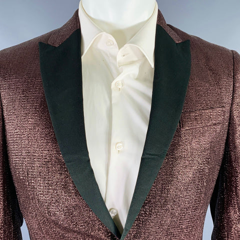 ROBERTO CAVALLI Veste de Sport Tuxedo Métallique Noir Violet Taille 36
