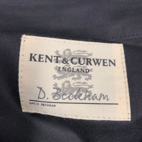 KENT & CURWEN Size 34 Williams Peg Leg Green White Glenplaid Wool Pleated Casual Pants