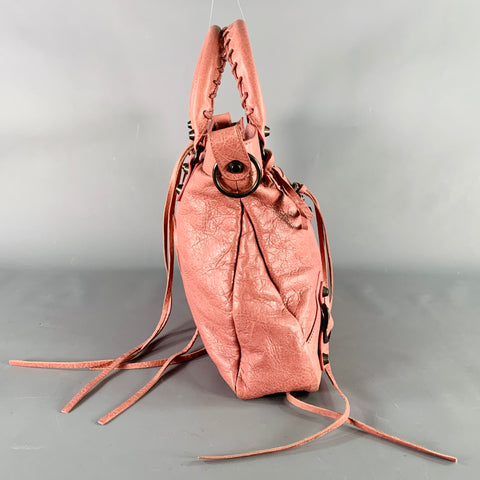 BALENCIAGA Le City Pink Rose Leather Tote Handbag