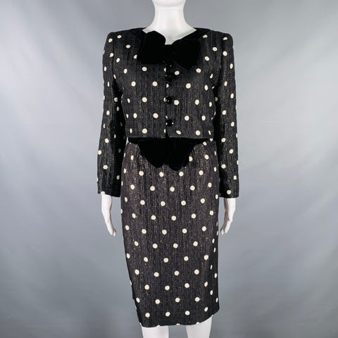 VALENTINO Size M Black White Polka Dot Strapless Dress Jacket Set – Sui Generis Designer Consignment
