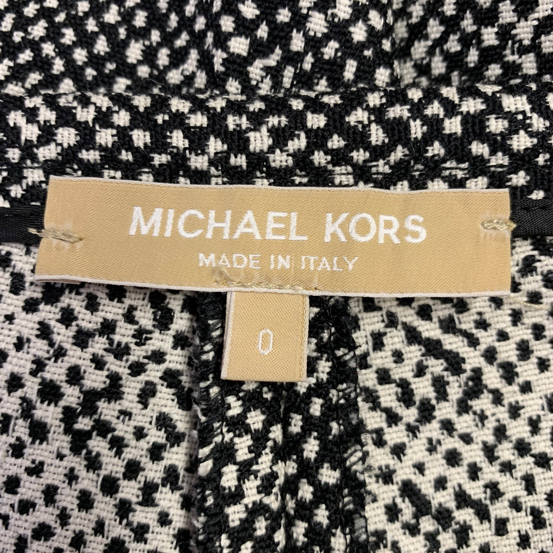 MICHAEL KORS COLLECTION Size 0 Black White Wool Tweed Side Zipper Dres Sui Generis Designer Consignment MICHAEL KORS COLLECTION Size 0 Black White Wool Tweed Side Zipper Dres Sui Generis Designer Consignment