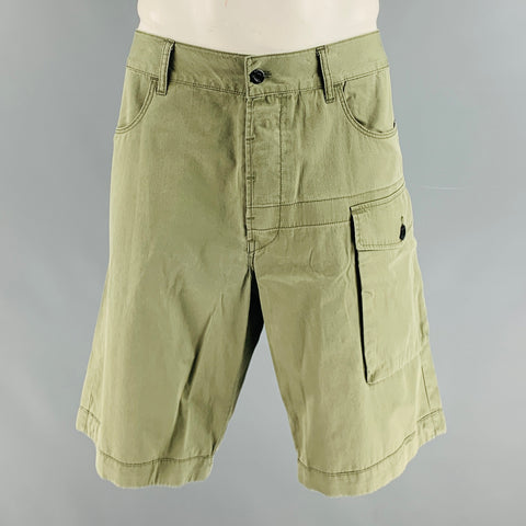G-STAR Size 36 Olive Solid Cotton Patch Pocket Shorts