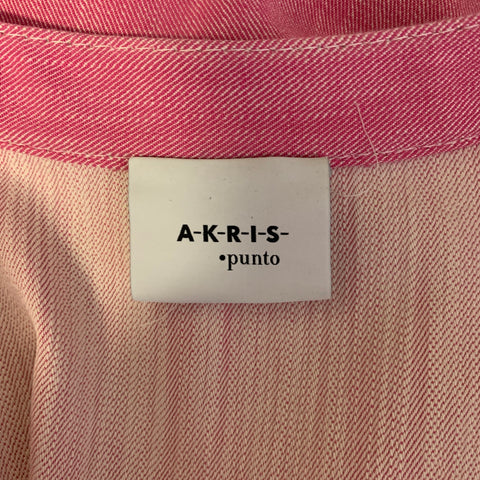 AKRIS Size 8 Pink Cotton  Elastane Contrast Stitch Belted Dress