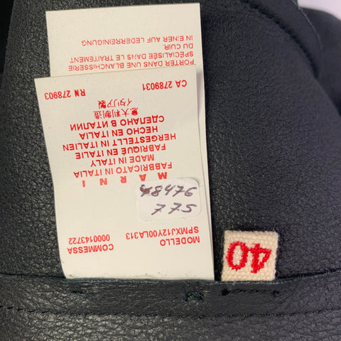 MARNI Size 4 Black Lambskin Leather Snaps Coat