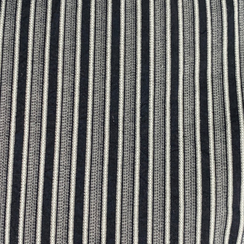 SAINT LAURENT Size 40 Black Grey Stripe Cotton Spread Collar Long Sleeve Shirt