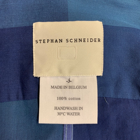 STEPHAN SCHNEIDER Size S Blue Checkered Cotton Button Up Long Sleeve Shirt