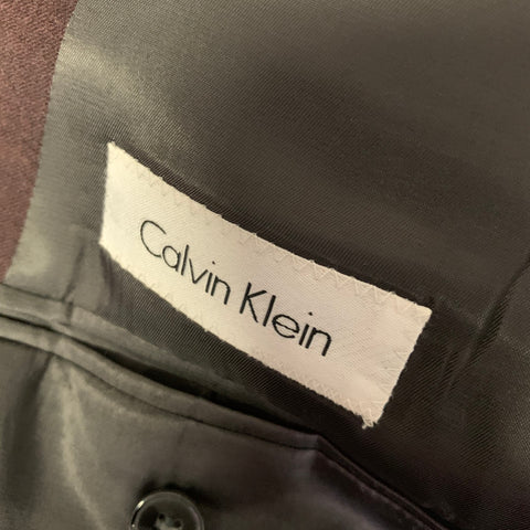 CALVIN KLEIN Chest Size 40 Brown Wool Blend Notch Lapel Sport Coat