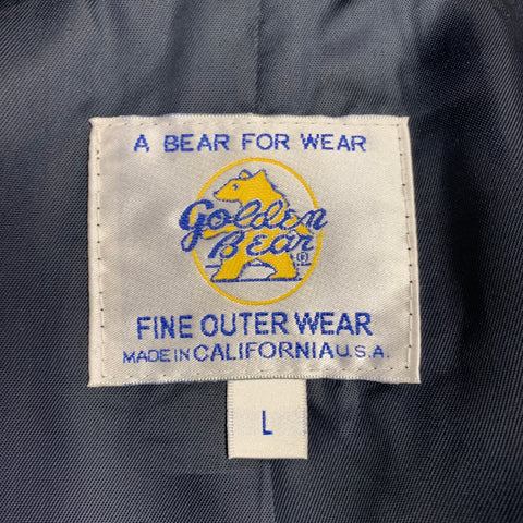 GOLDEN BEAR Size L Navy Wool Zip Buttons Coat