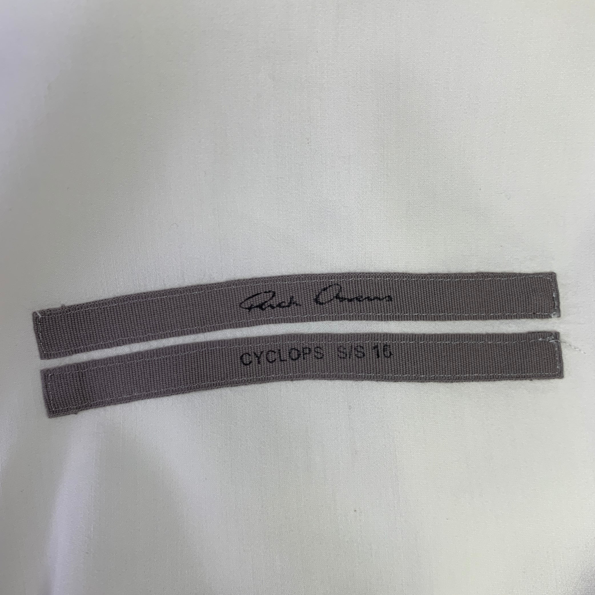RICK OWENS SS16 Size M -Cyclops- Cream Cotton Silk Long Sleeve