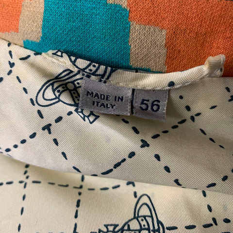 VIVIENNE WESTWOOD Chest Size 46 Green Orange & Khaki Cotton Sport Coat