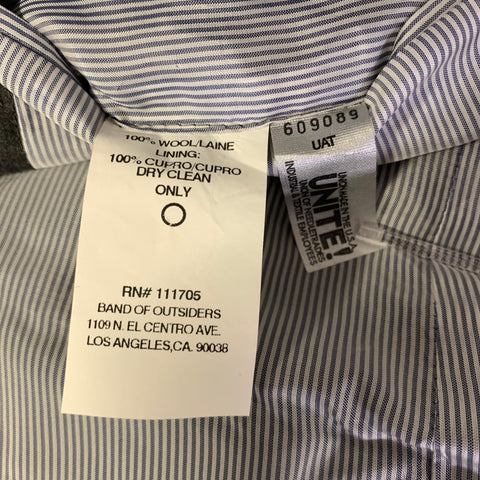 BAND OF OUTSIDERS Size 36 Grey Black Pinstripe Wool Sport Coat