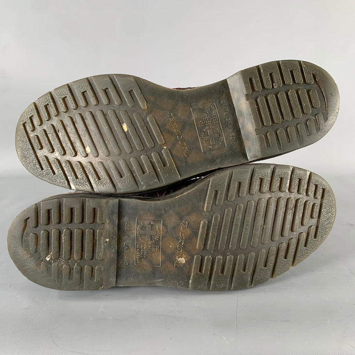 DOC MARTENS Size 12 Burgundy Abstract Leather Boots