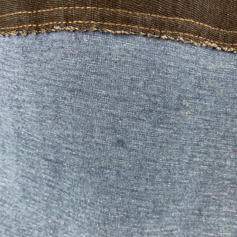45rpm Size L Natural Dyed Blue Indigo Color Block Cotton Long Sleeve Pullover