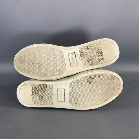 KENZO Size 11 Navy Light Blue Embroidery Canvas Slip On Sneakers