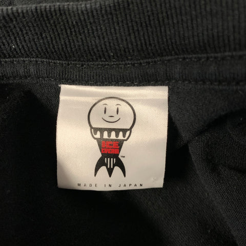 ICECREAM Size XL Black White Graphic Cotton Crew Neck T Shirt