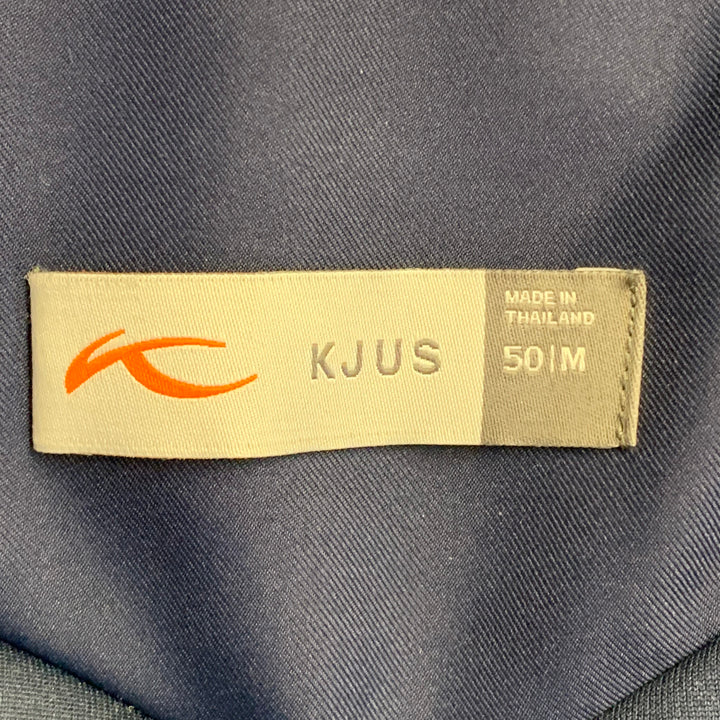 KJUS Size M Freelite Navy Chevron Polyester Hooded Ski Jacket