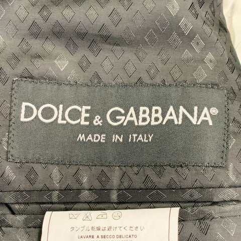 DOLCE & GABBANA Size 42 Black Moleskin Cotton Blend Sport Coat