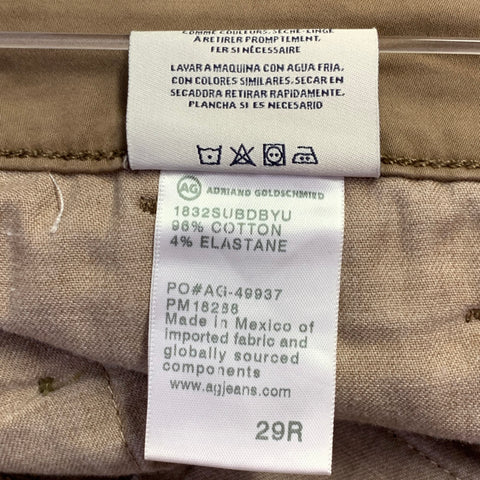 ADRIANO GOLDSCHMIED Size 29 Brown Cotton Blend Casual Pants