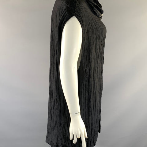 EMPORIO ARMANI Size M Black Polyester Polyamide Drawstring Pullover