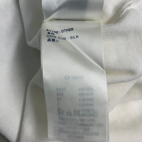 LOUIS VUITTON Size L FW21 -End Goal- White Black Cotton LV Crew Neck T-shirt