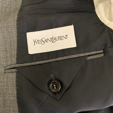 YVES SAINT LAURENT Size 40 Grey Wool Blazer Coat