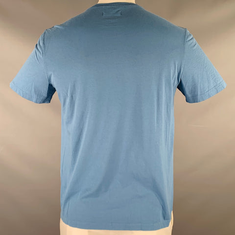 COS Size L Blue Cotton Crew Neck T-shirt