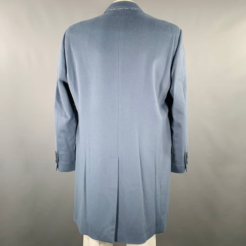DOLCE & GABBANA Size 48 Blue Wool Cashmere Hidden Buttons Coat