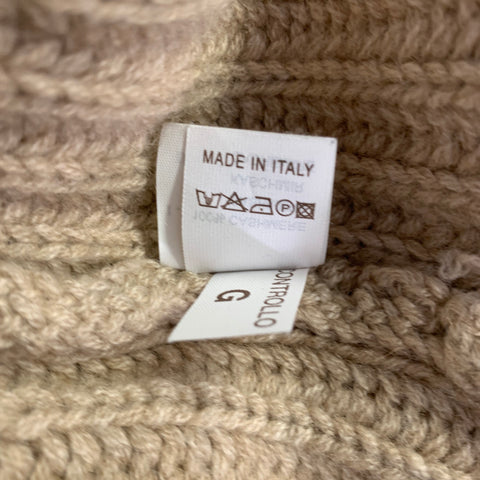 BRUNELLO CUCINELLI Size M Beige Camel Cashmere Wide Sleeves Cardigan
