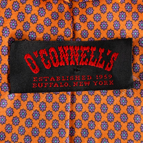 O'CONNELL'S Orange Blue Floral Silk Tie