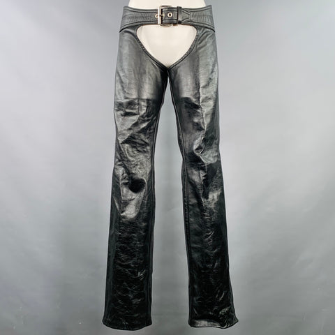 MR. S LEATHER Size XS Black Leather Chaps Casual Pants