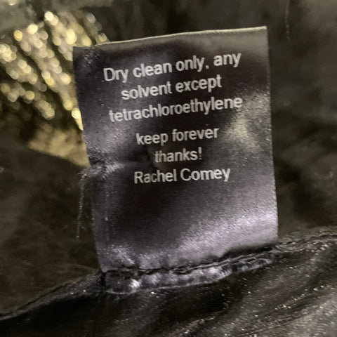 RACHEL COMEY Size 4 Black Silver Silk Blend 50-317 Metallic Dress Top