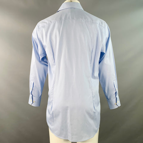 ETON Size M Blue White Checkered Cotton Curved Cutaway Long Sleeve Shirt