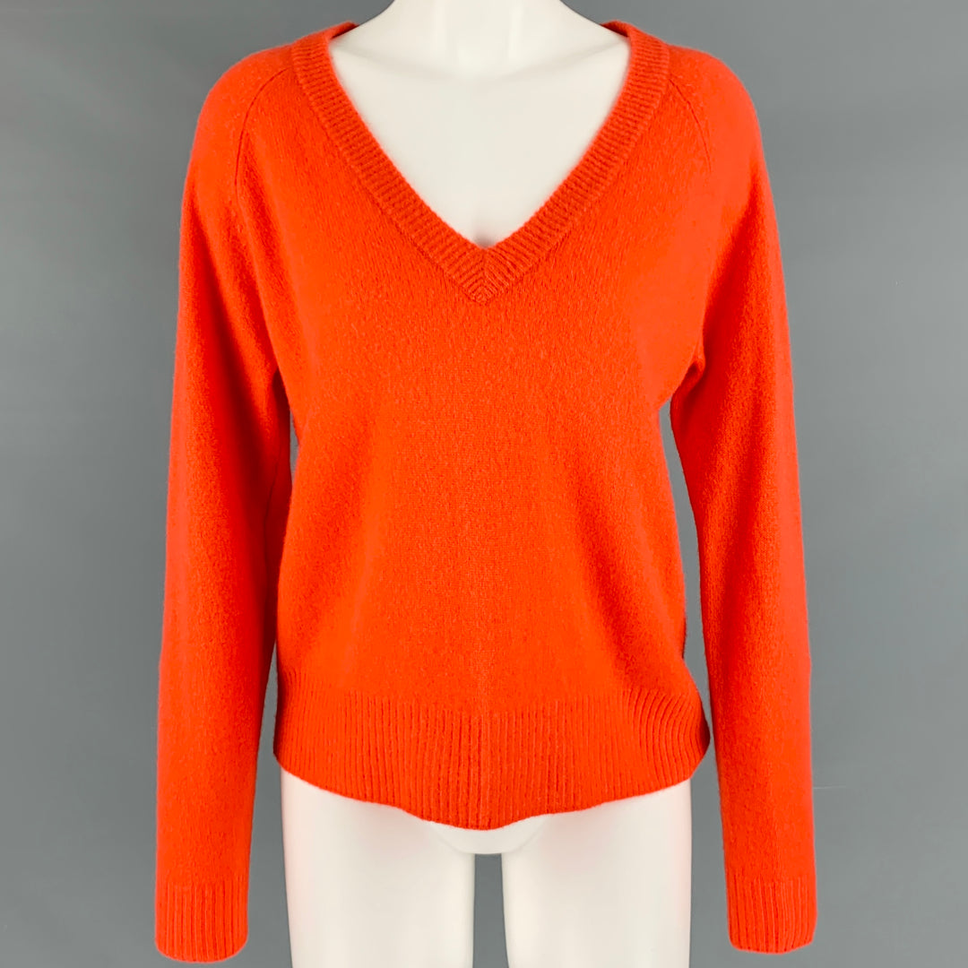 REFORMATION Size XS Orange Cashmere V Neck Sweater