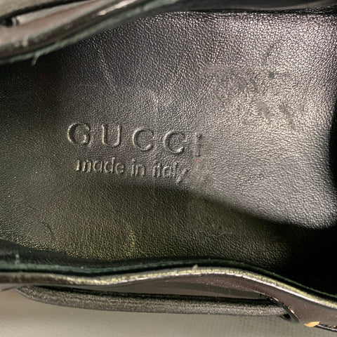 GUCCI Size 9.5 Tan Brown Monogram Leather Drivers Loafers