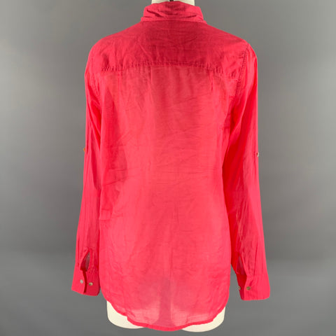 CALYPSO Size M Pink Cotton Button Up Shirt