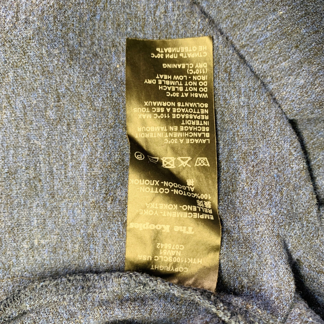 THE KOOPLES Size XL Blue Heather Cotton Short Sleeve Polo