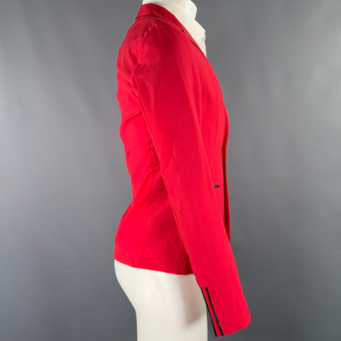 ROBERTO CAVALLI Size 38 Red Raspberry Wool Blend Sport Coat