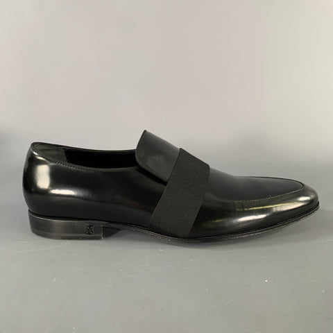 BURBERRY Size 7 Black Leather Slip On Loafers