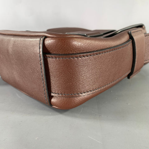PRADA Brown Crackled Leather Cross Body Bag