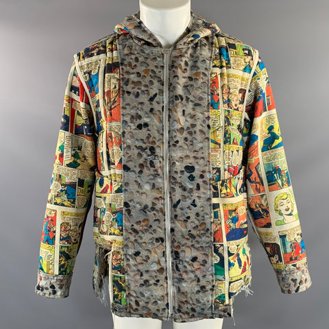 COMME des GARCONS HOMME PLUS Fall2018 Size M Grey Multi Color Patchwork Polyester Jacket