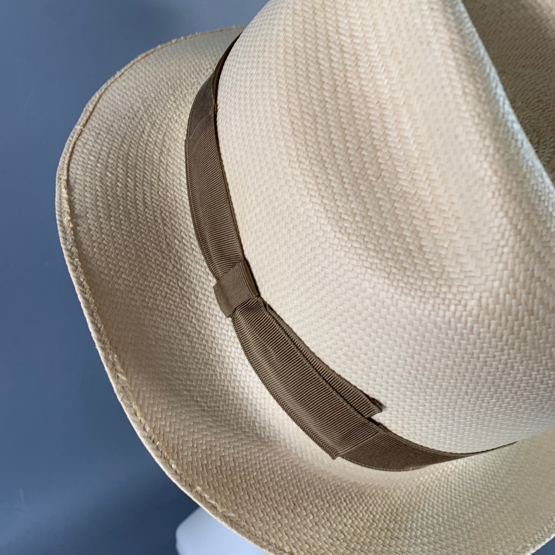 BARNEY'S NEW YORK Size S Beige Taupe Woven Straw Fedora