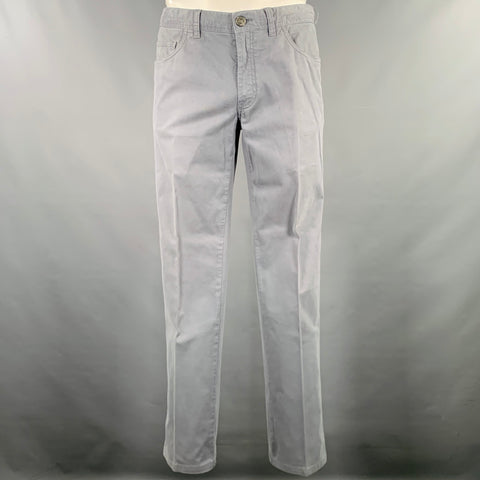 BRIONI Size 34 Grey Cotton Blend Jean Cut Casual Pants
