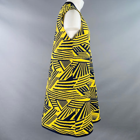 COMME des GARCONS HOMME PLUS Size M Yellow Navy Geometric Polyester Pullover