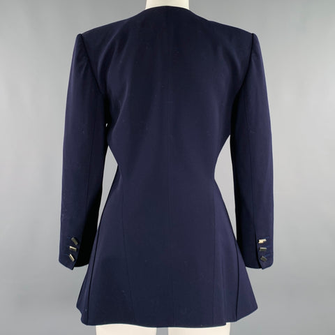 CLAUDE MONTANA Size S Purple Wool Shoulder Pads Jacket