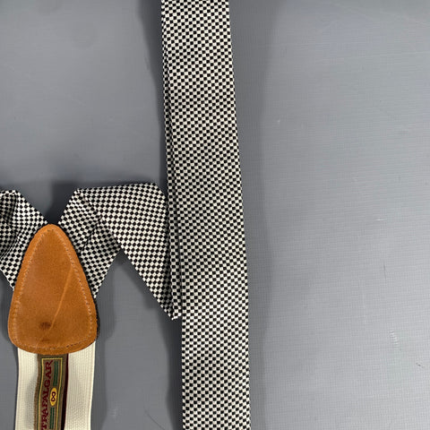 TRAFALGAR White Black Checkered Suspenders