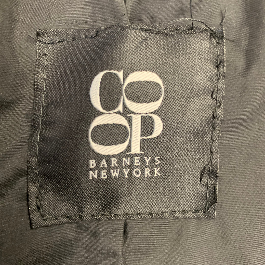 BARNEY'S CO-OP Size 42 Black Leather Zip Up Jacket
