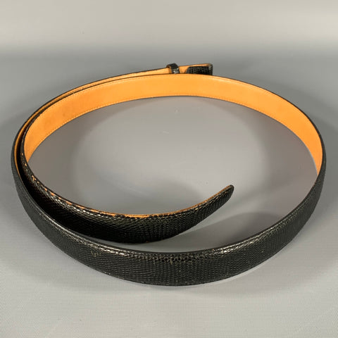 NO BRAND Size 44 Black Lizard Leather Belt