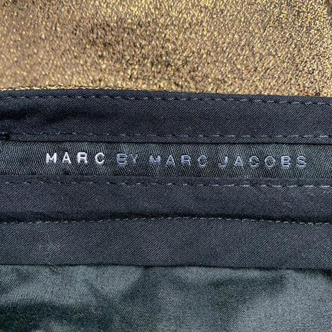 MARC by MARC JACOBS Size 30 Gold Metallic Polyester Blend Flat Front Dress Pants
